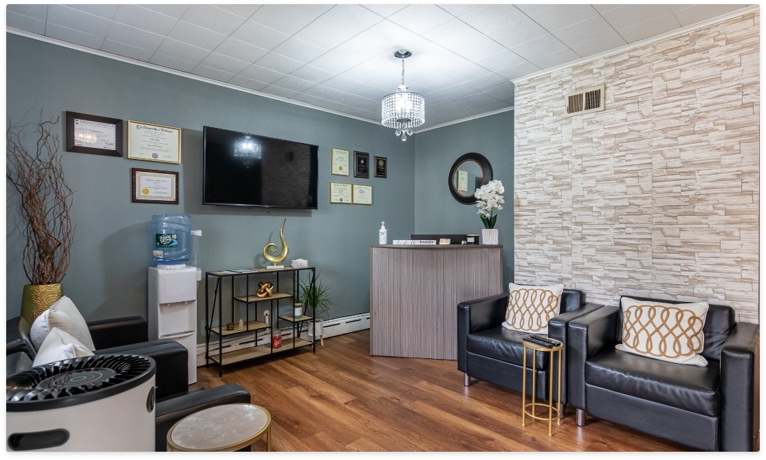 Spacious waiting room at A V Dental Associates of Ramsey