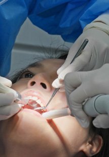 Patient undergoing dental treatment